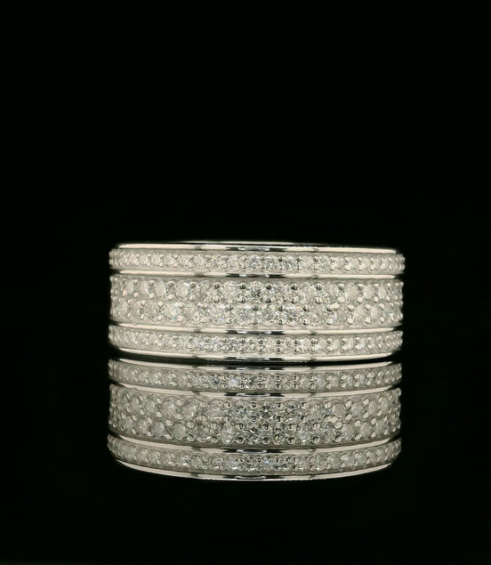 Dazzling Multi-Row Pave Band Ring | 3.37ct | 8.9mm | VVS