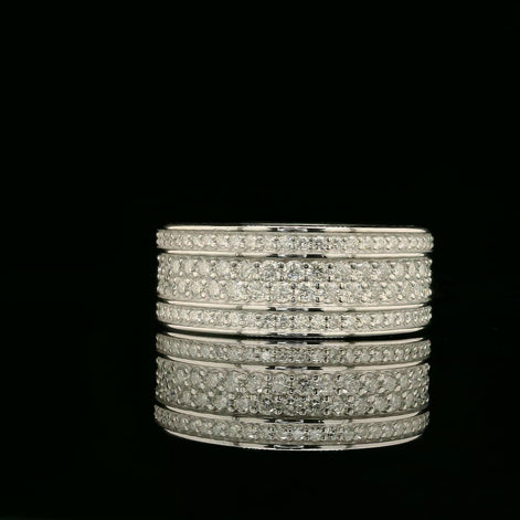 Dazzling Multi-Row Pave Band Ring | 3.37ct | 8.9mm | VVS