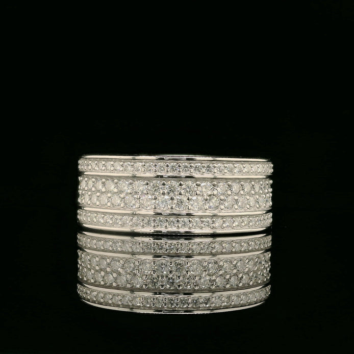 Dazzling Multi-Row Pave Band Ring | 3.37ct | 8.9mm | VVS