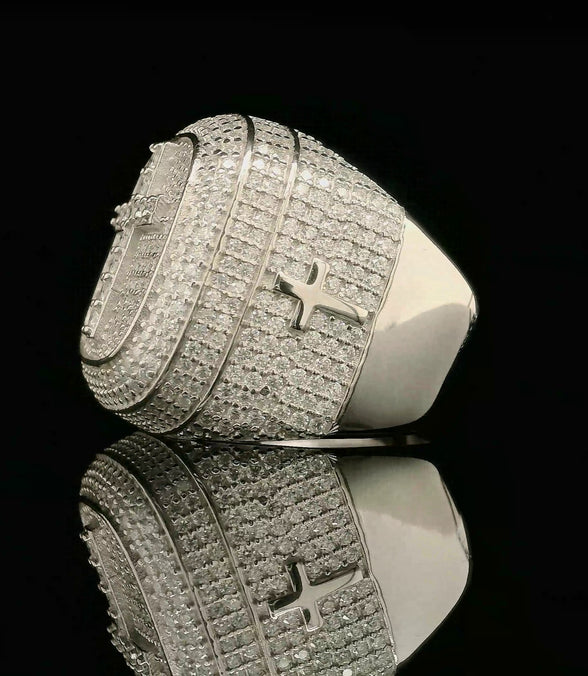 Iced Out Cross Religious Statement Ring | 3.37ct | 21.8mm | VVS