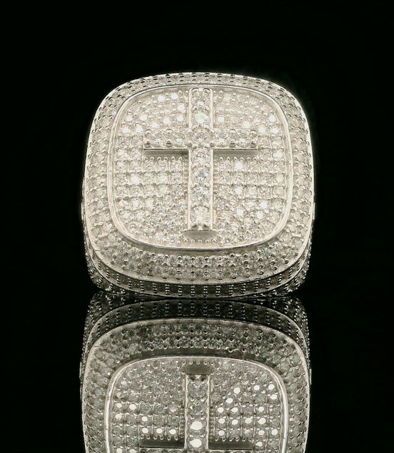 Iced Out Cross Religious Statement Ring | 3.37ct | 21.8mm | VVS