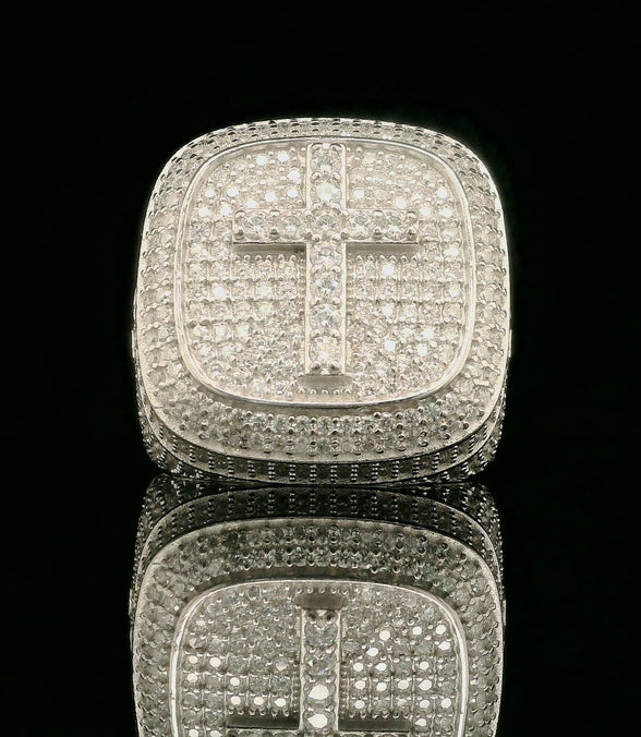 Iced Out Cross Religious Statement Ring | 3.37ct | 21.8mm | VVS