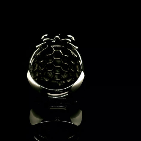 Men's Iced Out Lion Head Ring with Emerald Eyes | 1.35ct | 28mm | VVS