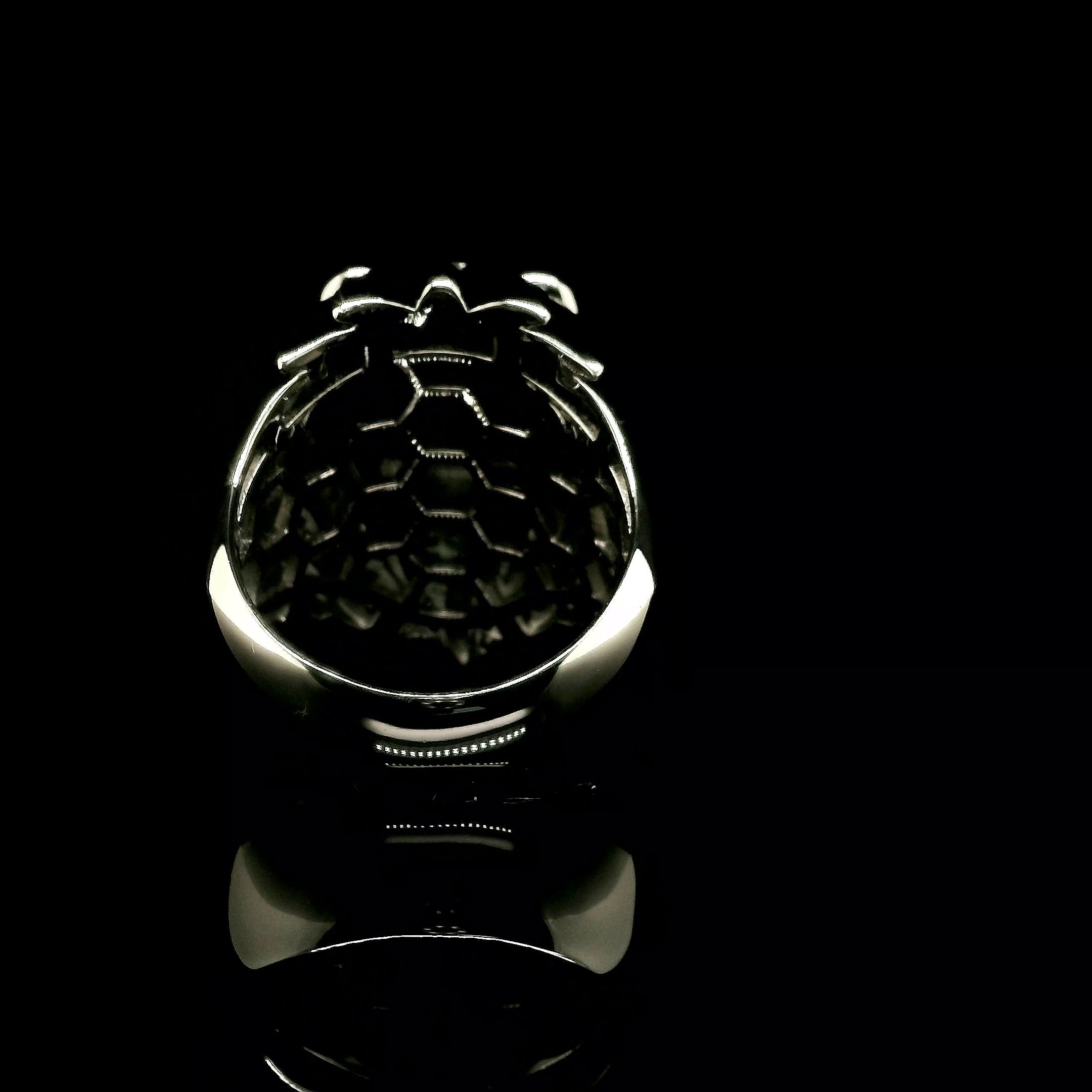 Men's Iced Out Lion Head Ring with Emerald Eyes | 1.35ct | 28mm | VVS