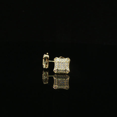 Dazzling Diamond Pave Square Stud Earrings | 8mm | VVS