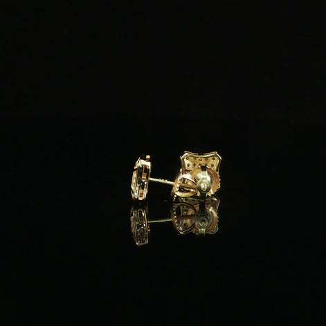 Dazzling Diamond Pave Square Stud Earrings | 8mm | VVS