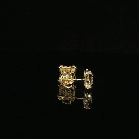 Dazzling Diamond Pave Square Stud Earrings | 8mm | VVS