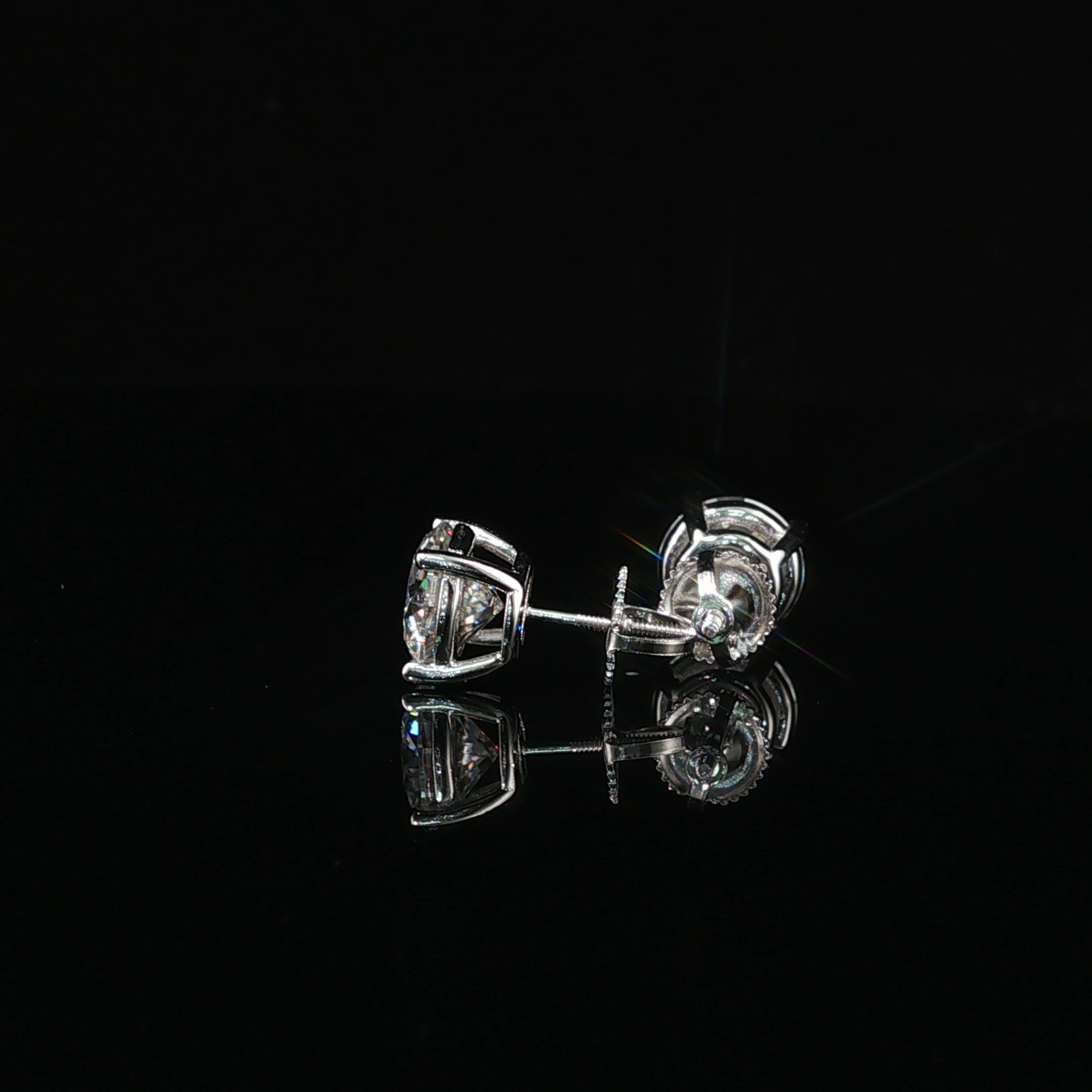Brilliant Round Diamond Stud Earrings | 4ct VVS | 8mm