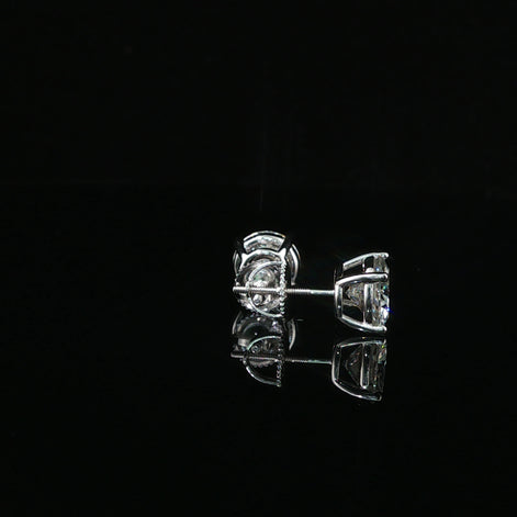 Brilliant Round Diamond Stud Earrings | 4ct VVS | 8mm