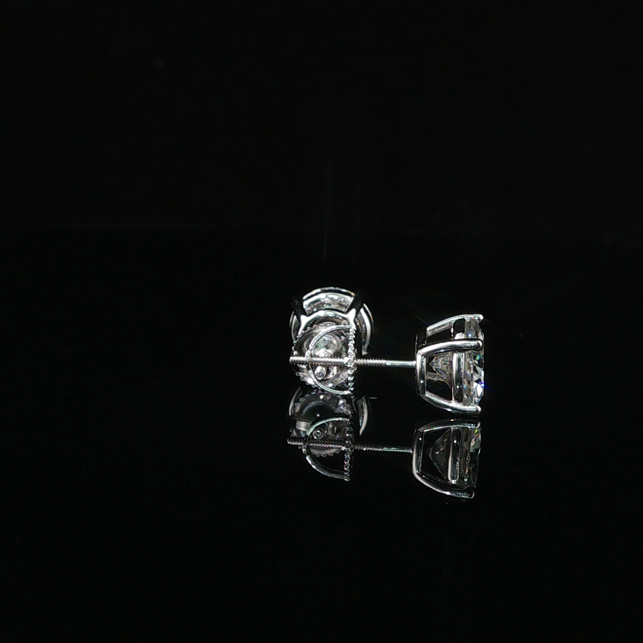 Brilliant Round Diamond Stud Earrings | 4ct VVS | 8mm