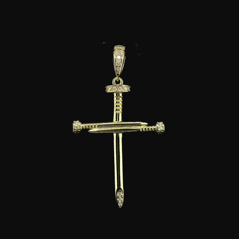 Iced Out Diamond Nail Cross Pendant | 0.20ct VVS | 29mm