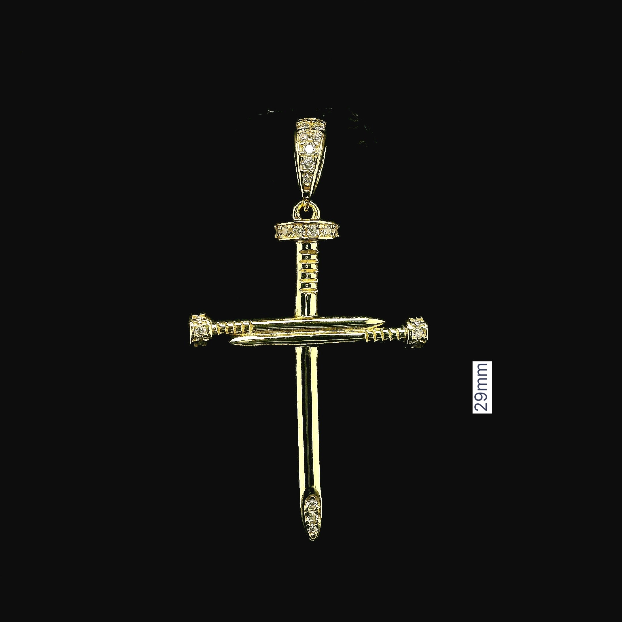 Iced Out Diamond Nail Cross Pendant | 0.20ct VVS | 29mm