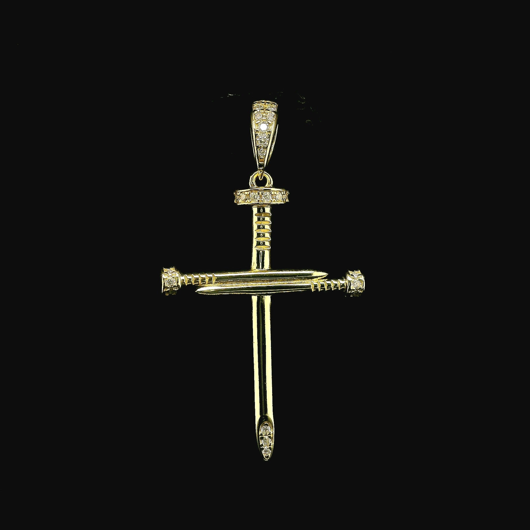 Iced Out Diamond Nail Cross Pendant | 0.20ct VVS | 29mm