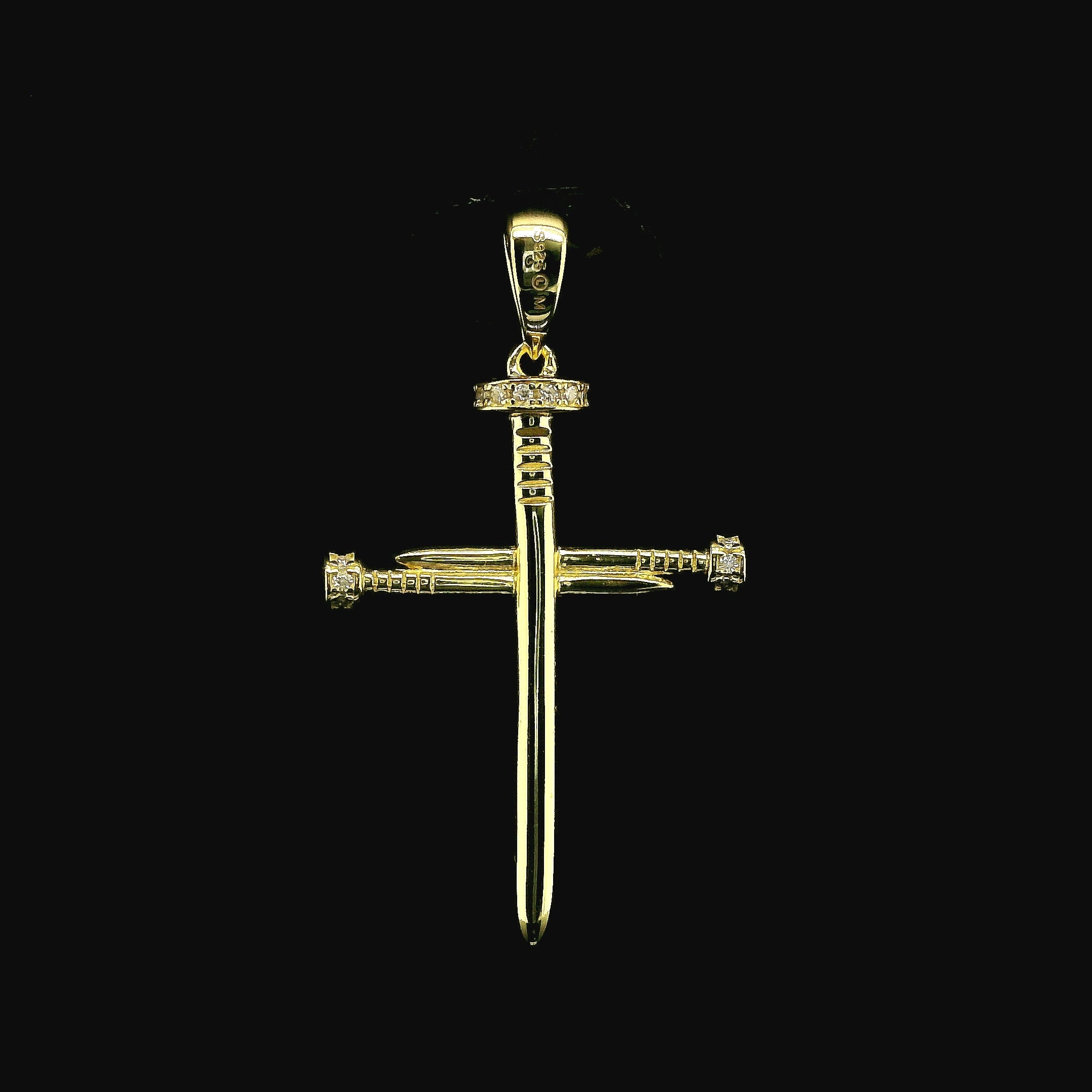 Iced Out Diamond Nail Cross Pendant | 0.20ct VVS | 29mm