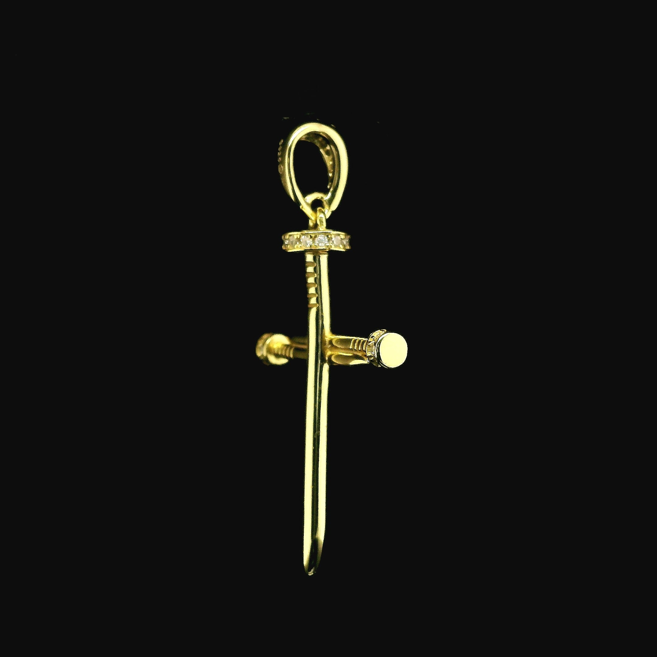 Iced Out Diamond Nail Cross Pendant | 0.20ct VVS | 29mm
