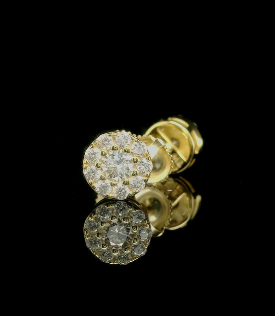 Brilliant Diamond Cluster Stud Earrings | 8mm | VVS