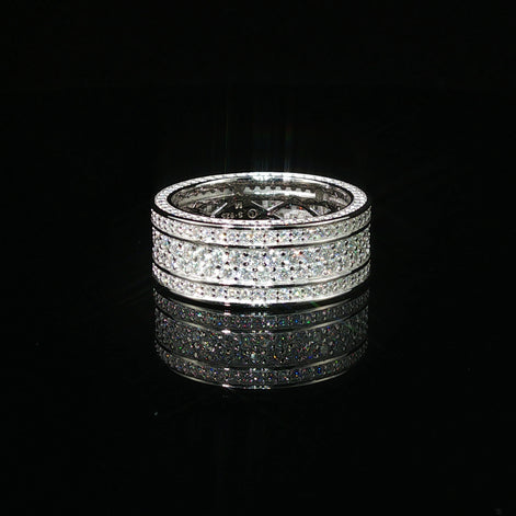 Dazzling Multi-Row Pave Band Ring | 3.37ct | 8.9mm | VVS