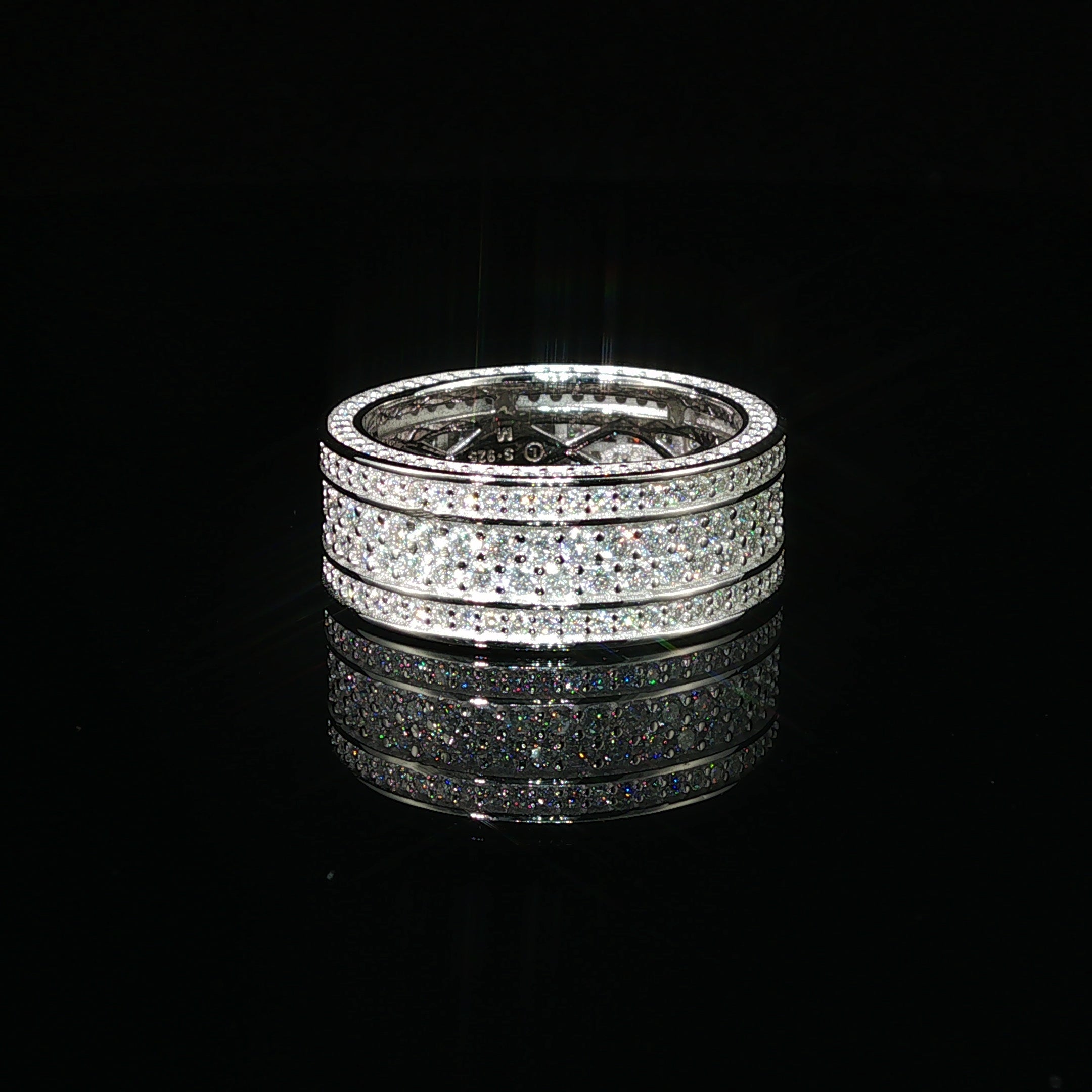 Dazzling Multi-Row Pave Band Ring | 3.37ct | 8.9mm | VVS