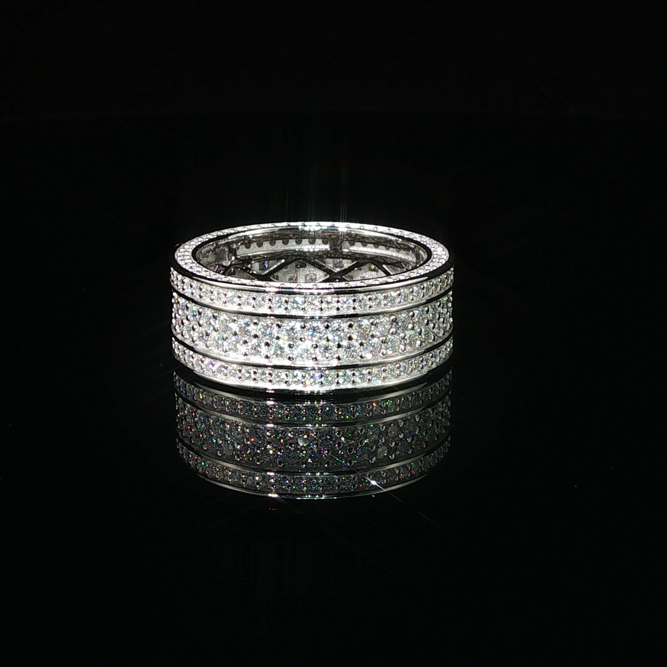 Dazzling Multi-Row Pave Band Ring | 3.37ct | 8.9mm | VVS