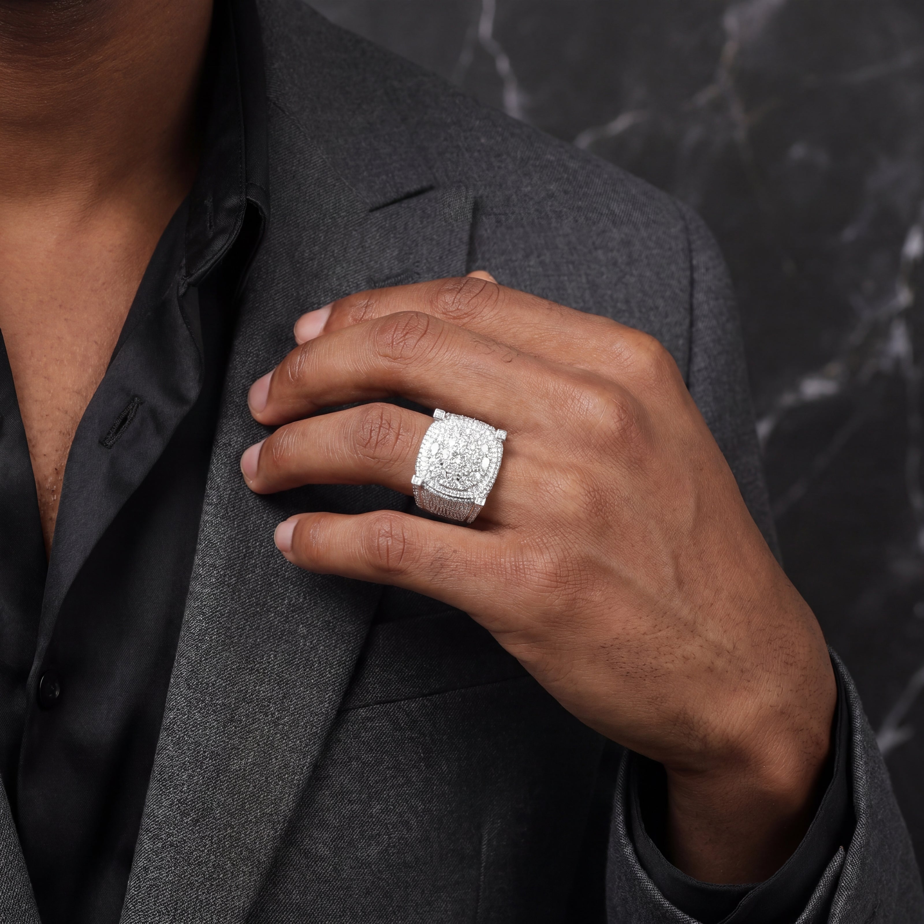 Men's Moissanite Iced Out Cushion Ring | 3.61ct | 18mm | VVS