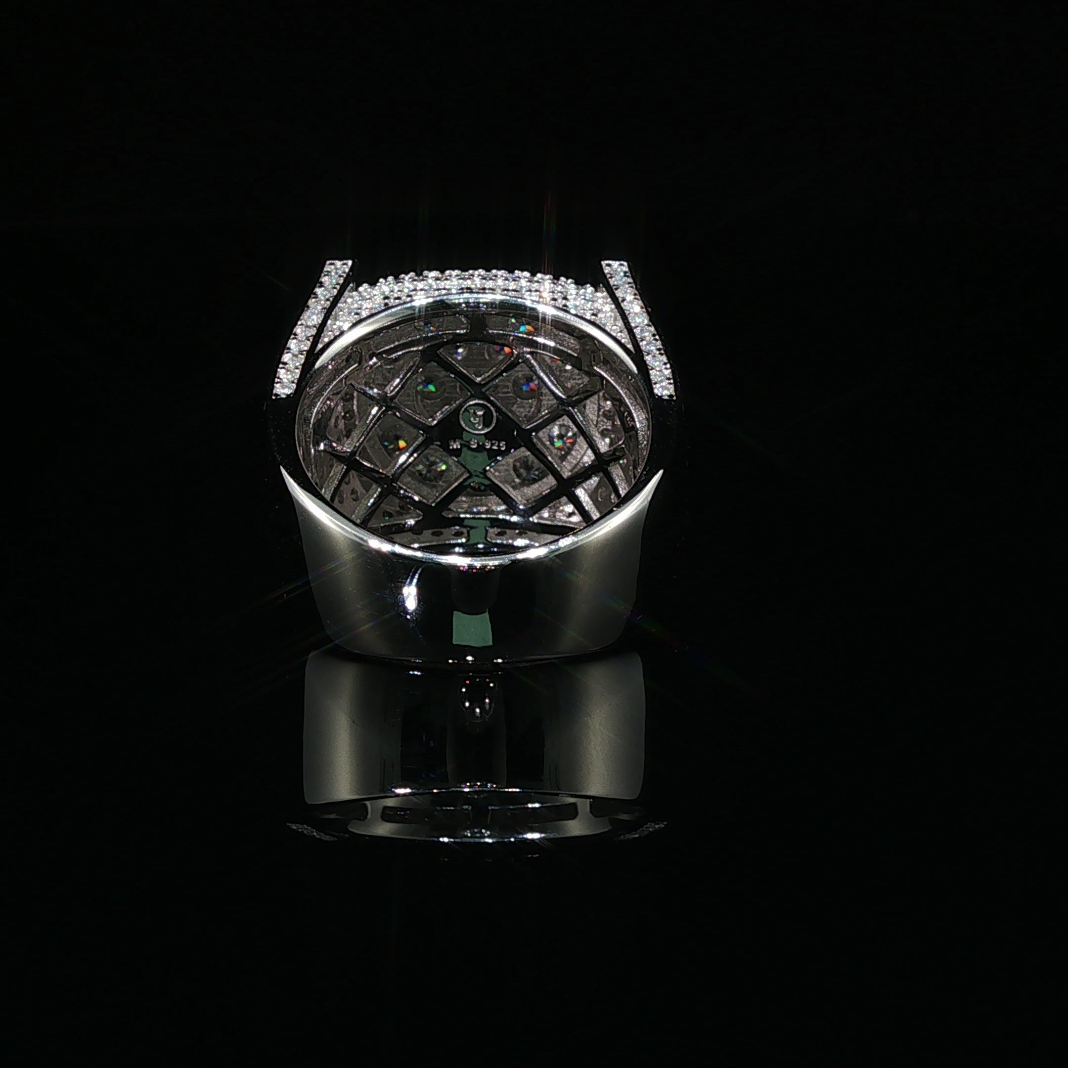 Men's Moissanite Iced Out Cushion Ring | 3.61ct | 18mm | VVS