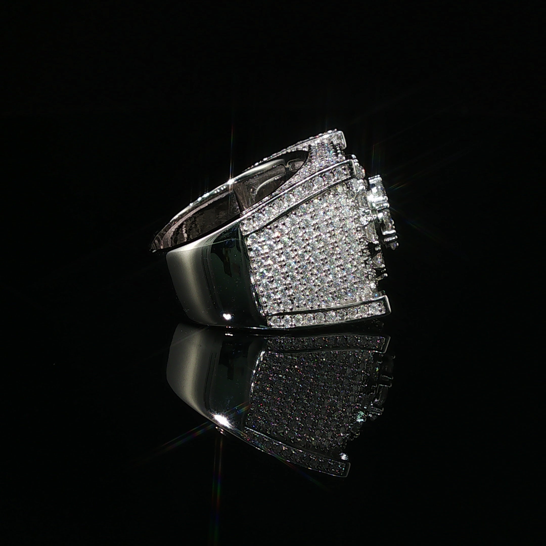 Men's Moissanite Iced Out Cushion Ring | 3.61ct | 18mm | VVS