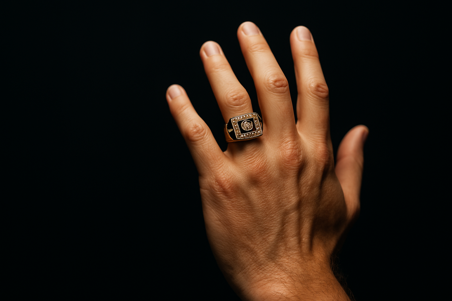 lighten the hand and make the ring small, and move the hand to right end